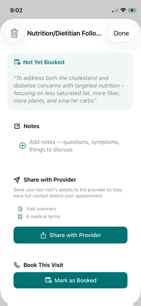 Up Next list of pediatric follow-ups